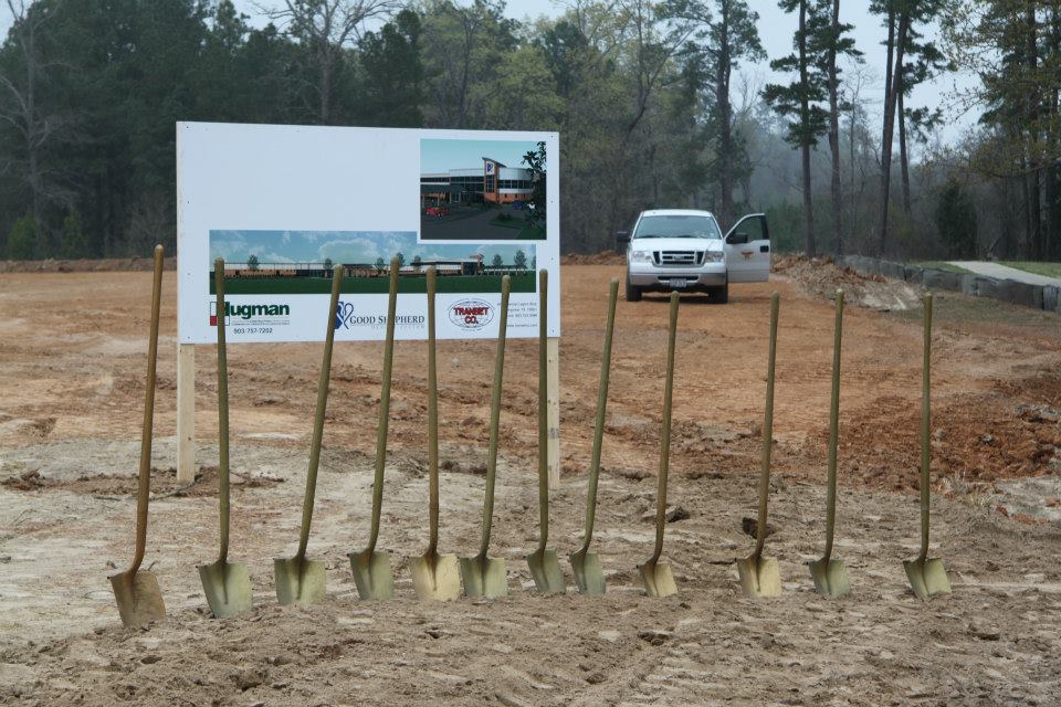 ground breaking day with golden shovels